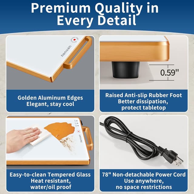 Thumbnail 6 de Warming Trays for Buffets Party (31.5"x11.8") with Thermostat – Electric Food Warming Mat for Countertop