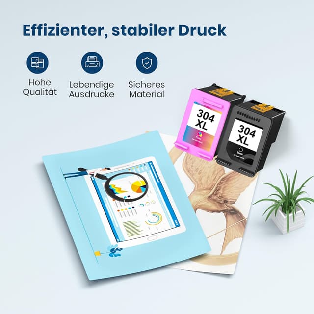 Detalle 2 de HP 304XL replacement ink cartridges pack (2) 🖨