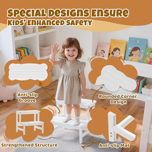 Detalle 2 de COSYLAND bamboo step stool 300 lbs