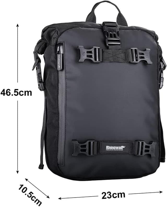 Detalle 2 de Rhinowalk Motor Pannier Bag 10L Waterproof Rear Rack Trunk Bag (Black) – modular rear luggage storage