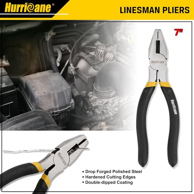 Detalle de HURRICANE 7-Piece Pliers Set (8-inch Groove Joint, Slip Joint, Linesman, Diagonal, Long Nose, Mini Long Nose)