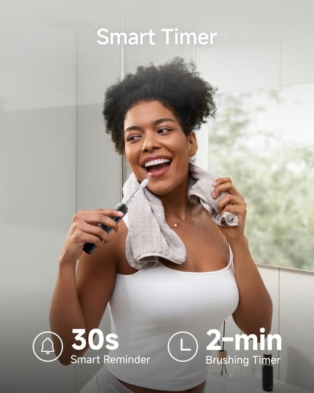 Detalle 2 de Laifen Wave Pro Schall-Zahnbürste mit 6 Reinigungsprogrammen, Druckkontrolle & 70-Tage-Akku