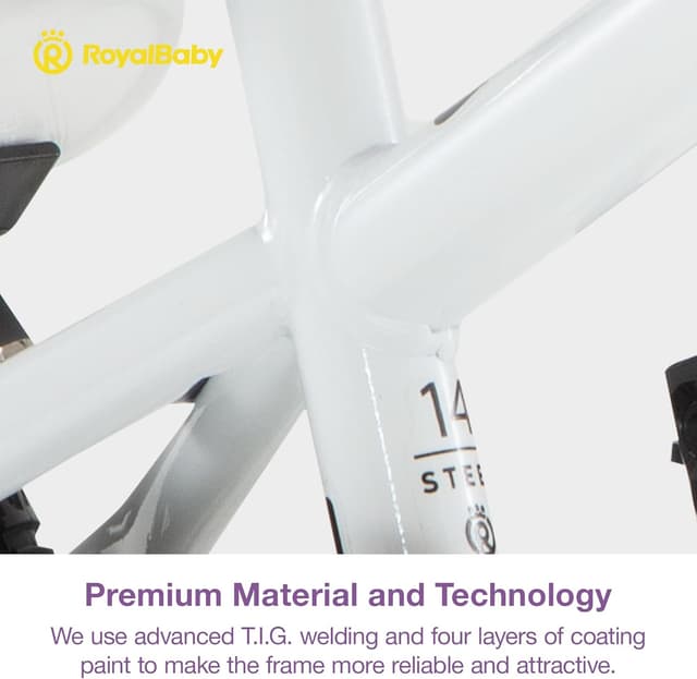 Detalle 2 de RoyalBaby Kids Bike with Dual Handbrake for Beginners (12/14/16/18/20 Inch) for Ages 3–10