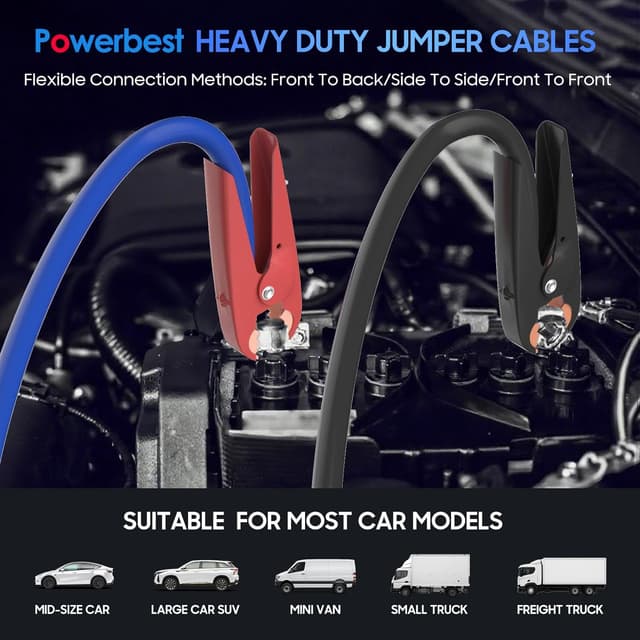 Detalle 2 de 1 Gauge 30 Ft 900Amp Heavy Duty Jumper Cables