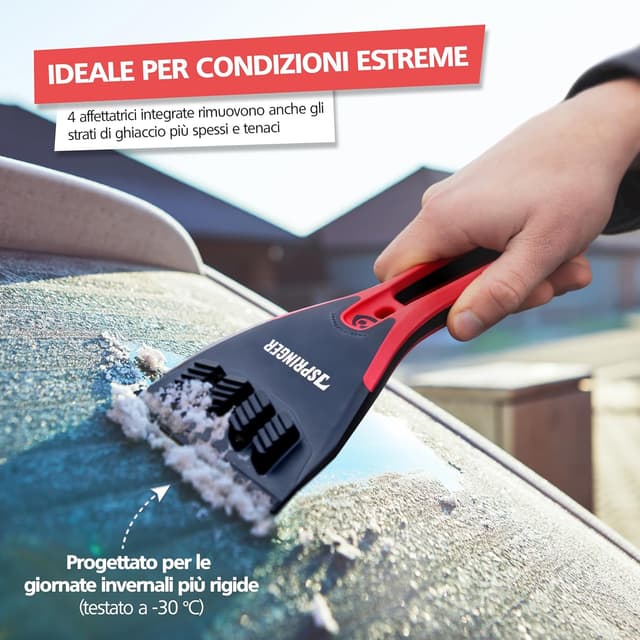 Detalle 2 de SPRINGER ZX2000 raschietti per il ghiaccio con lama in ottone e funzione di spianatura, made in Germany