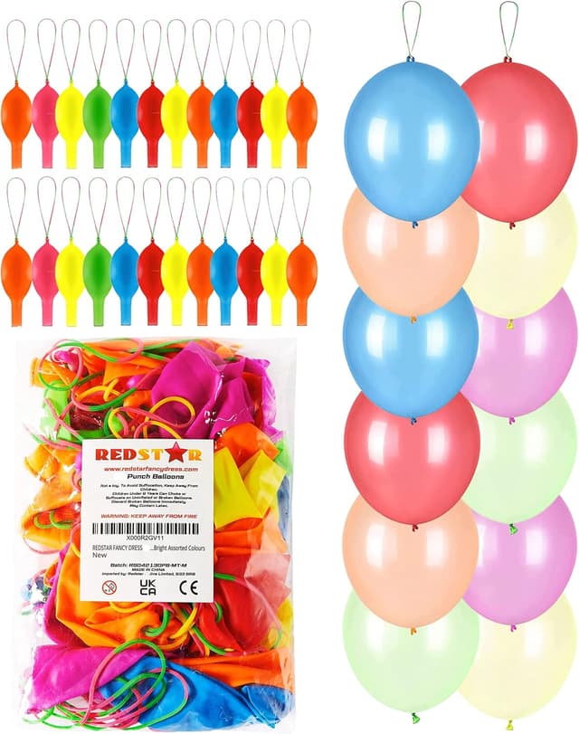 Detalle de 25 Large Punch Balloons for Kids Party Bag Fillers (12 Inch, Assorted Colours)
