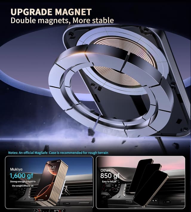 Detalle 2 de 15W Mag Safe Autohalterung für iPhone 16–12