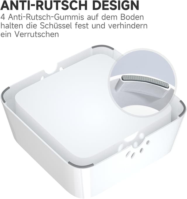 Detalle de ELS PET Wassernapf für Hunde (2L) – auslaufsicherer Reise- und Trinknapf mit rutschfester Bodenfläche