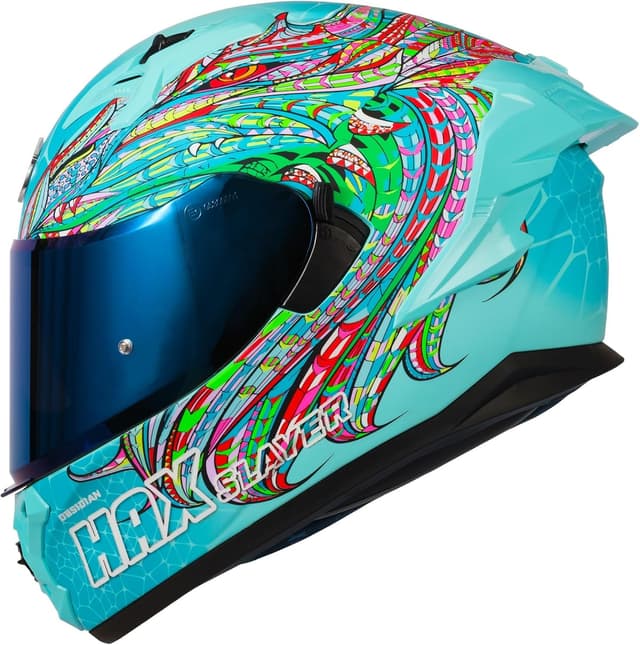 Detalle de HAX Obsidian Pro Full Face Dual Visor Adult Motorcycle Helmet (Pinlock Ready, DOT Approved) – Slyer AQA XL