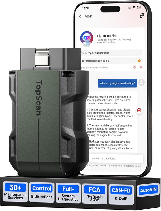 Detalle de TOPDON TopScan Master OBD2 Bluetooth Bidirectional Scanner (Full-System, CAN-FD & DoIP) for iOS & Android