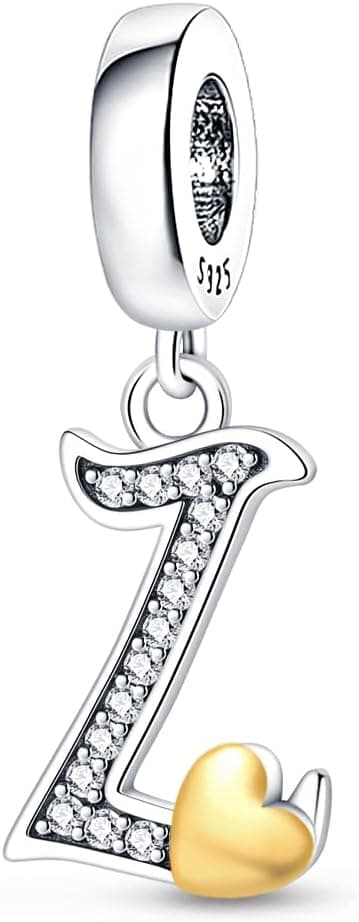 Detalle de LIGHTDOG Charms lettres en argent 925 (zincirconium doré) pour bracelets européens compatibles