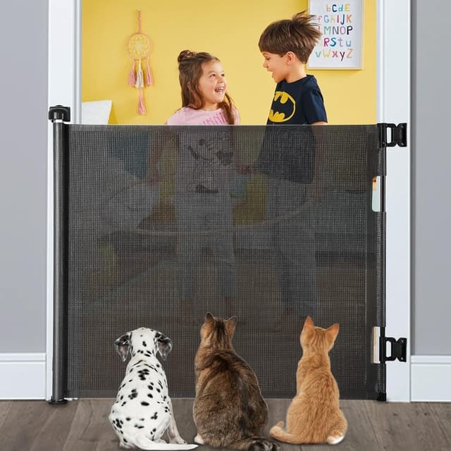 Imagen de MYPIN Extra Wide Retractable Dog Gate 180×86 cm en OfertitasTOP