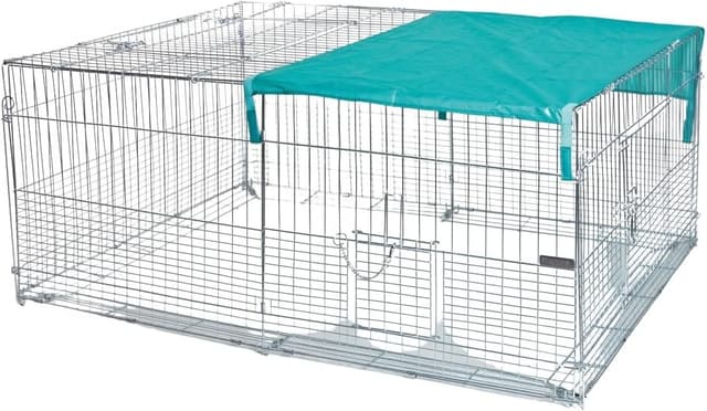 Detalle de Enclos extérieur Kerbl Pet pour jeunes animaux avec barrière anti-évasion – 144 x 112 x 60 cm
