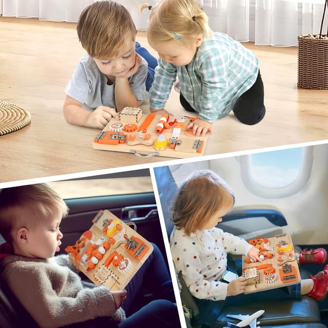 Thumbnail 6 de Joyreal Pannello Sensoriale Bambini Montessori: busy board in legno con specchio neonati