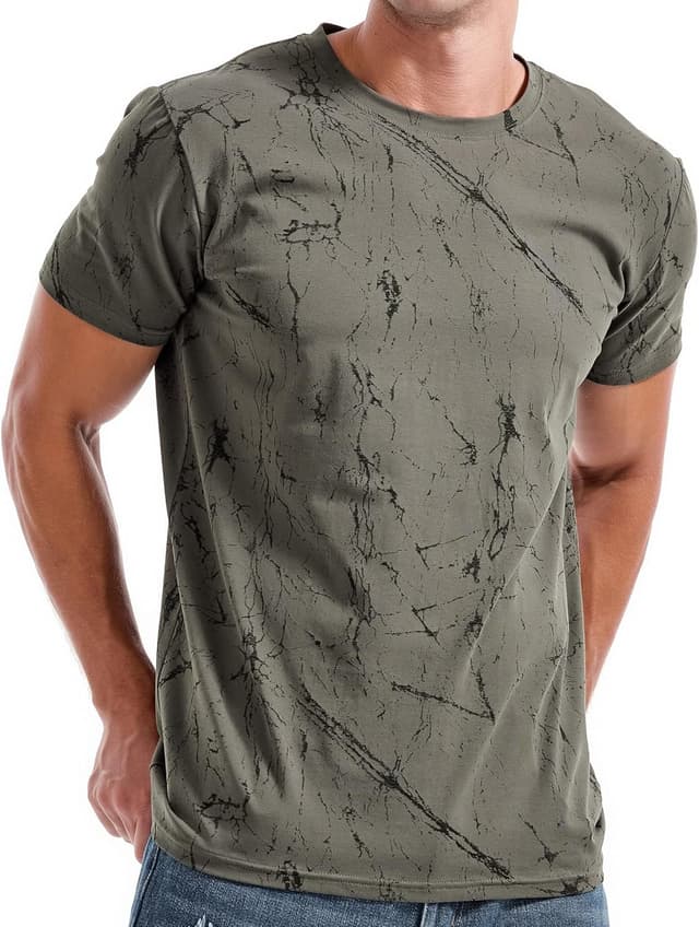 Detalle de RONOMO Herren T-Shirt (95% Baumwolle, 5% Spandex) mit hautfreundlicher Mikroelastik