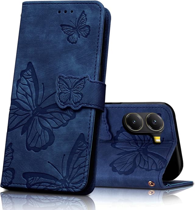 Detalle de CXTCASE Handyhülle für Xiaomi Poco X7 Pro – Flip Case mit Magnetverschluss, PU/TPU und Kartenfächern (blau)