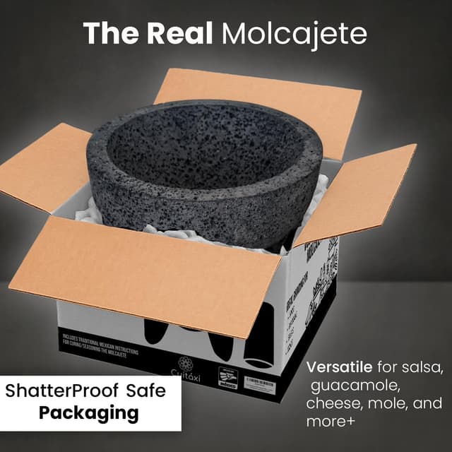 Thumbnail 1 de Molcajete Mexicano volcanic rock mortar and pestle 🍲