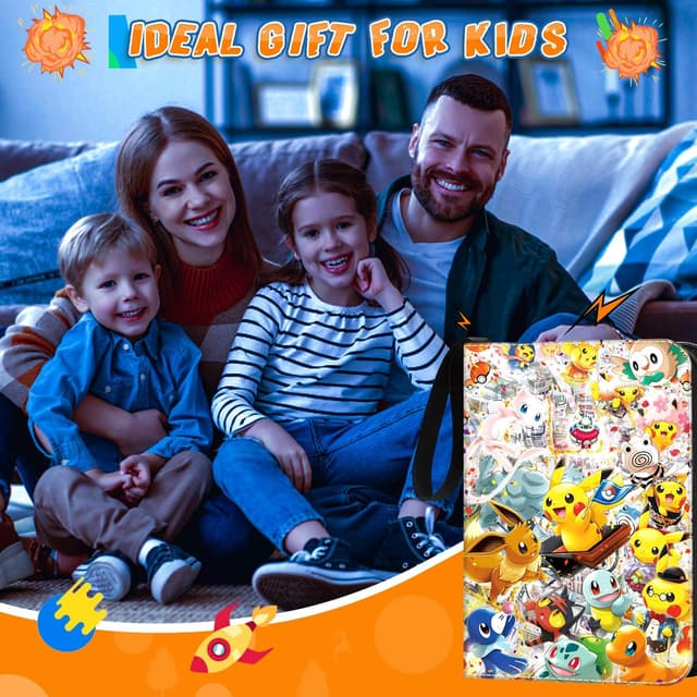 Thumbnail 6 de Sammelalbum für Karten mit 50 Seiten und bis zu 400 Karten – wasserdichter Kartenhalter mit Reißverschluss