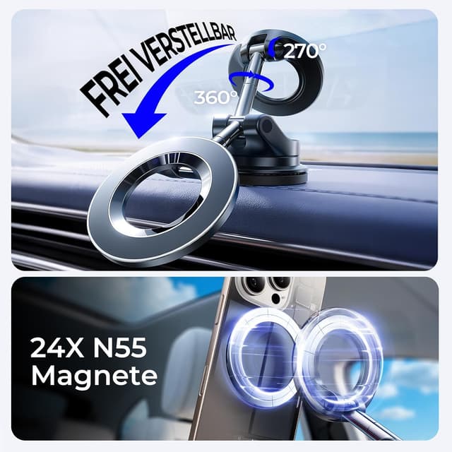 Detalle 2 de LISEN Vakuum Magnet‑Autohalterung für iPhone