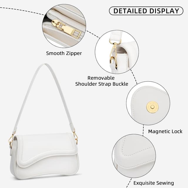 Detalle de KKXIU Small Shoulder Bag for Women (Convertible Clutch/Hobo Underarm Purse)