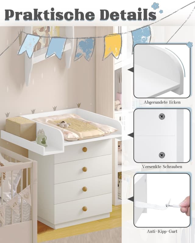 Thumbnail 4 de WOLTU Wickelaufsatz Waschmaschine 80x16,5x70 cm