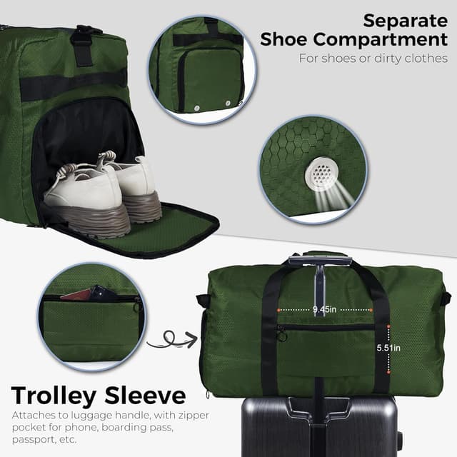 Thumbnail 4 de Fmeida Borsone da Viaggio 65L pieghevole impermeabile verde