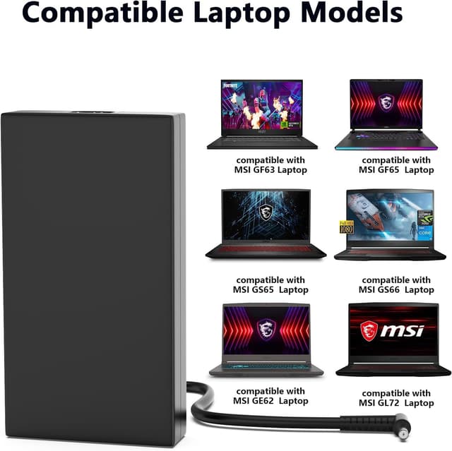 Detalle 2 de MAXPOR 180W laptop charger for MSI