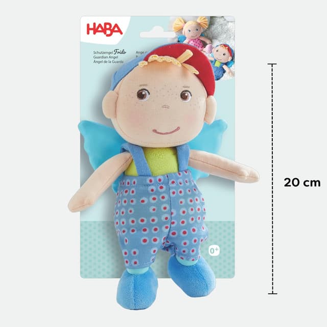Detalle de HABA Schutzengel Frido Kuschelige Stoffpuppe (20 cm) – waschbar bei 30 °C, ab 0+ Monaten