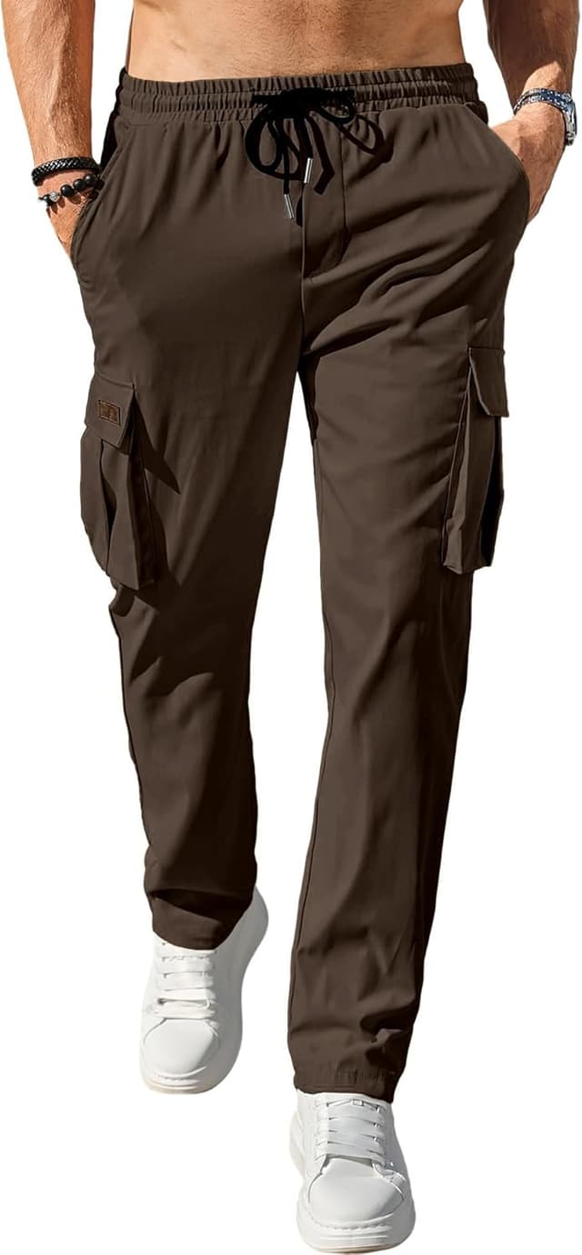 Detalle 2 de Comdecevis Men's Casual Cargo Pants stretch joggers