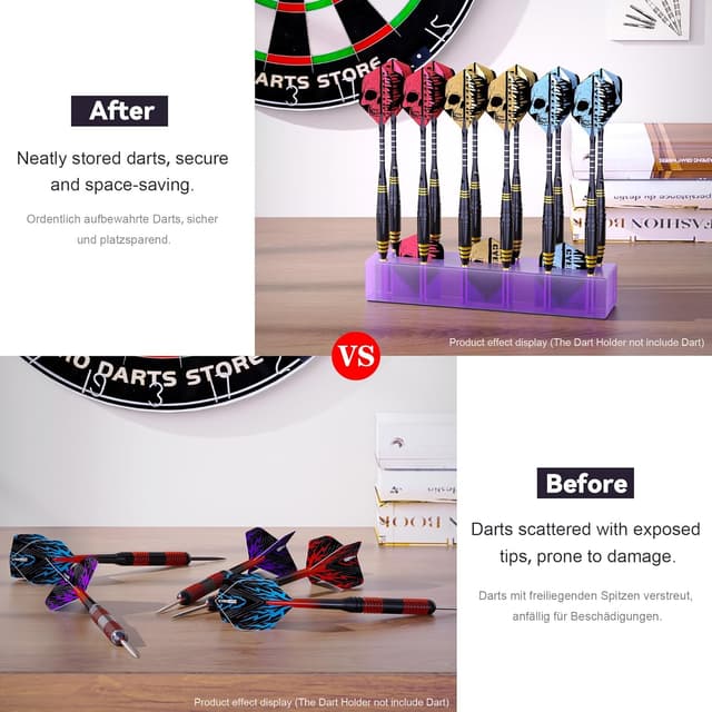 Detalle de CyeeLife Présentoir de fléchettes en acrylique pour 12 fléchettes (violet)