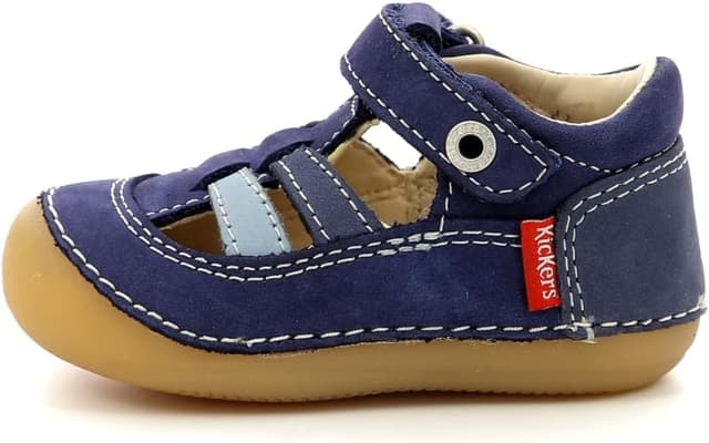 Detalle de Kickers Sushy sandali bambini e ragazzi in pelle con chiusura Velcro