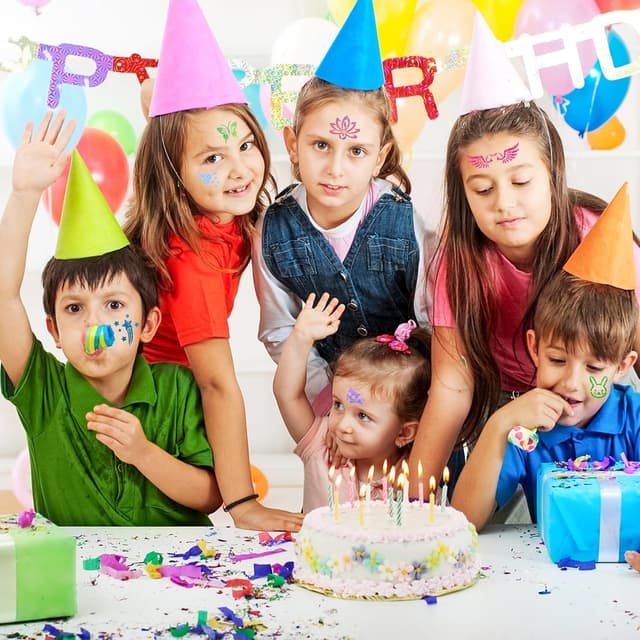 Detalle de Tattoo Kinderstifte und Schablonen-Set mit 10 Tattoo-Stiften und 111 Mustern