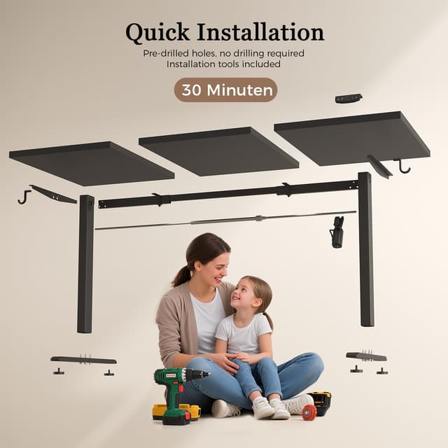 Thumbnail 6 de Klicelor Height-Adjustable Electric Sit-Stand Desk (150 x 60 cm) with 2 Memory Functions, Black