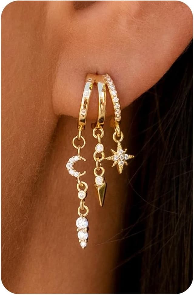 Detalle de HANLI Ohrringe Creolen mit 925 Silber