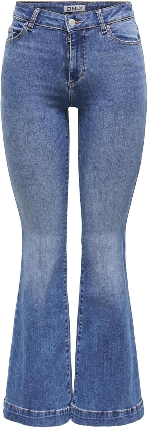 Detalle de ONLY Onlblush Mid Retroflared DNM Dia550 NOOS: jeans svasati da donna dallo stile retro