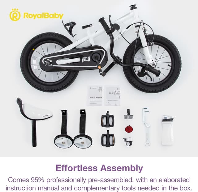 Detalle 2 de RoyalBaby Kids Bike with Dual Handbrake for Beginners (12/14/16/18/20 Inch) for Ages 3–10