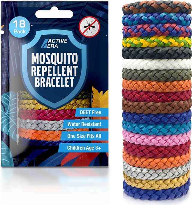 Detalle de Active Era Mosquito Repellent Bracelet (18 Pack) – DEET-free insect & midge bands with citronella blend