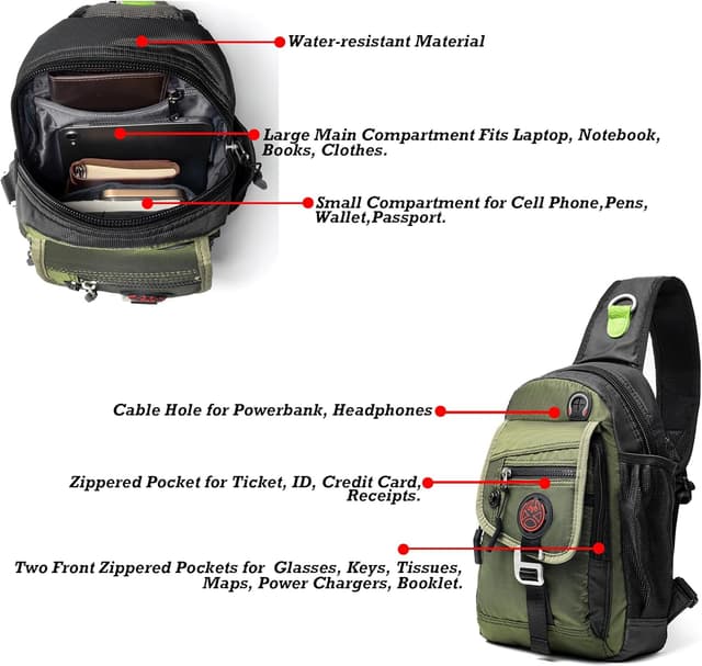 Detalle 2 de Niczid sling bag chest pack 8.3 inch