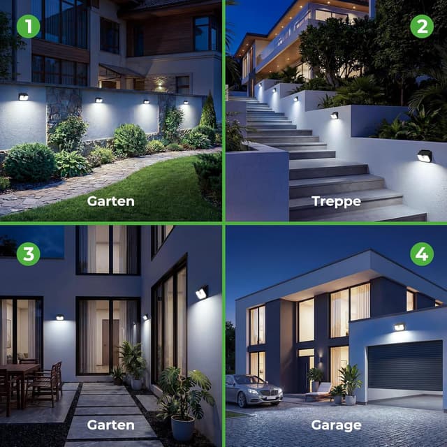 Detalle 2 de nipify Solarlampen für Außen mit Bewegungsmelder 4er Set