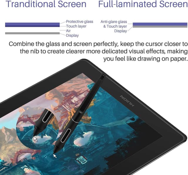 Detalle de HUION KAMVAS Pro 16 15.6-inch drawing tablet with screen (pen display) and battery-free stylus