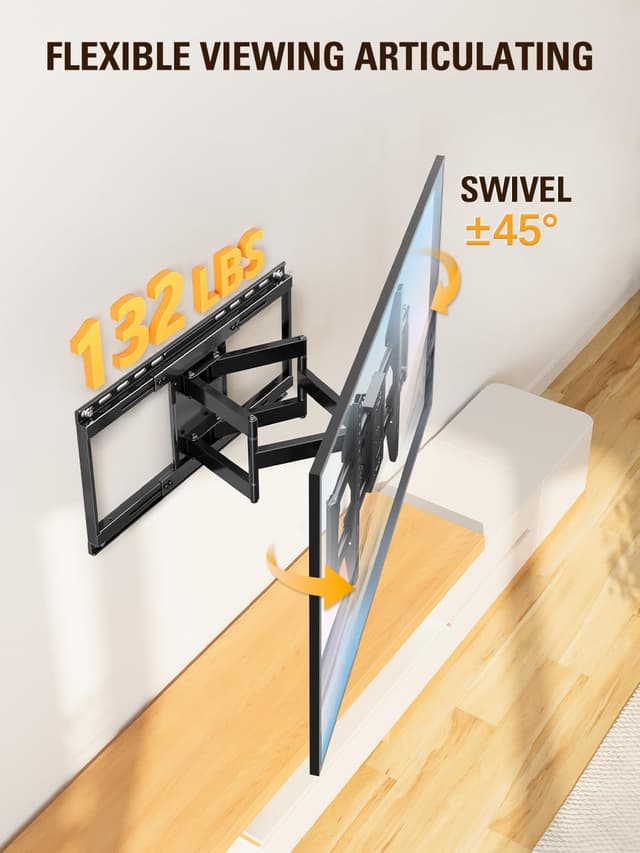 Detalle de Mounting Dream MD2198 Sliding Full Motion TV Wall Mount (42–86 inch, Dual Arms)