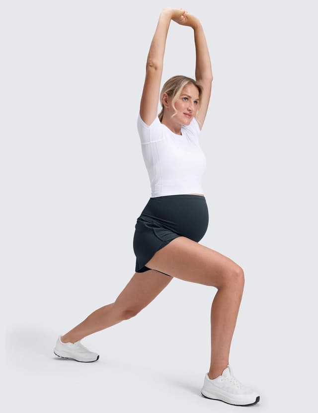 Detalle de CRZ YOGA shorts de grossesse 2 en 1 Feathery-Fit Soft avec poche (entrejambe 7,6 cm)