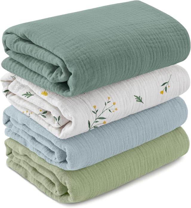 Detalle de GLLQUEN BABY muslin baby blankets 4 pack