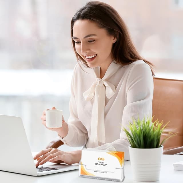 Detalle 2 de flintronic 6 pezzi porta biglietti da visita da scrivania in acrilico trasparente