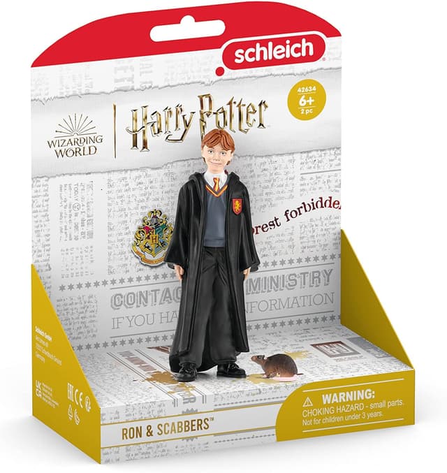 Detalle 2 de Schleich 42634 Ron Weasley & Scabbers Figura Wizarding 🧙
