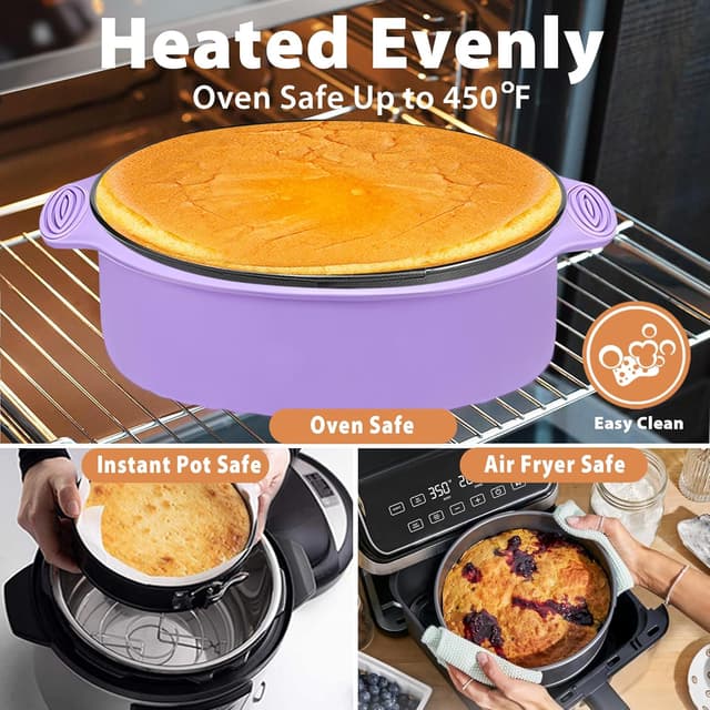 Detalle de 9-Inch Nonstick Springform Cheesecake Pan Set with Silicone Protector and 50 Parchment Liners