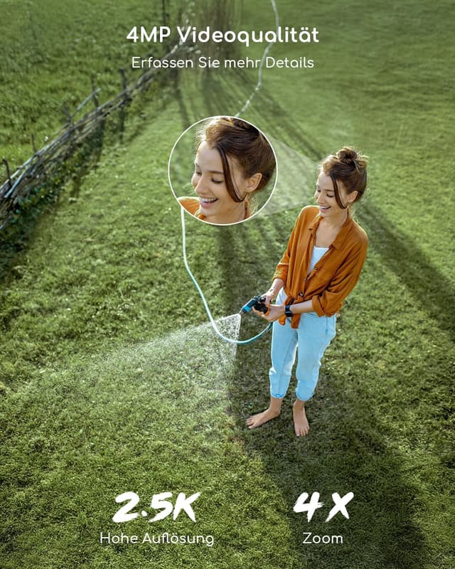 Thumbnail 3 de COOAU 4MP Überwachungskamera Außen Solar Set 64G Speicher 360°