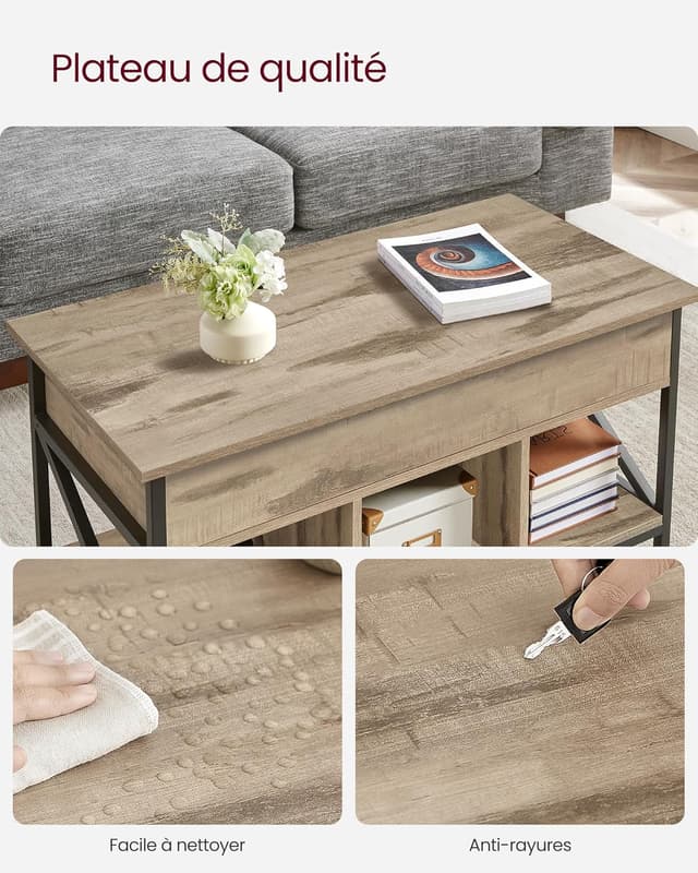 Thumbnail 6 de VASAGLE LCT202B50 table relevable 50×100 cm