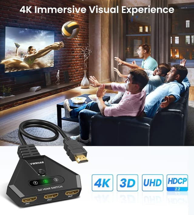 Thumbnail 4 de 4K HDMI Switch 3-Port 60Hz