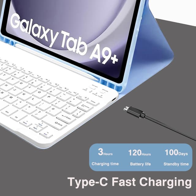 Thumbnail 6 de XOKUWU Keyboard Case for Samsung Galaxy Tab A9+ 11 Inch (SM-X210/X216/X218) 2023 with Detachable Bluetooth Keyboard and S Pen Holder